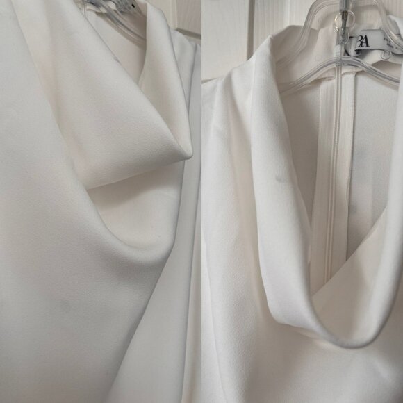 NWT ZARA White Sleeveless Cowl Neck Belted Jumpsuit S BLOGGER FAV - Picture 16 of 16